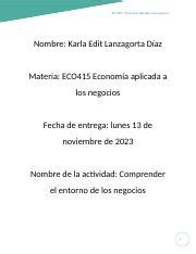 Primer Entrega De Proyecto Eco Docx Eco Econom A Aplicada A