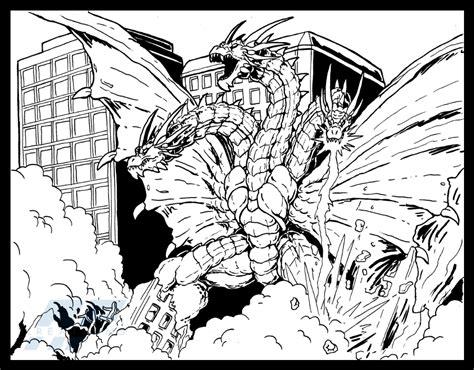 Dibujos De Ghidorah Enojado Para Colorear Para Colorear Pintar E Porn