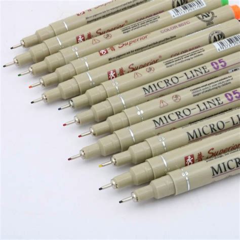 12 Kleur Pigment Liner Micron Inkt Marker Pen Art Grandado