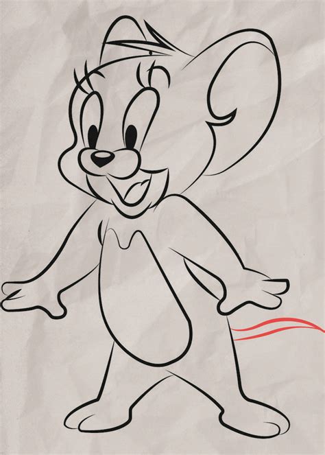 How to draw Jerry | Step by Step | Drawings, Tom and jerry cartoon, Draw