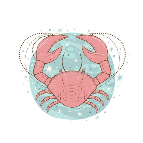 Cancer Zodiac Sign Stock Vector Illustration Of Circle 80264051