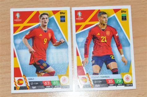 TOPPS 2023 2024 MATCH Attax UEFA EURO 2024 Gavi Und Ferran Torres ESP