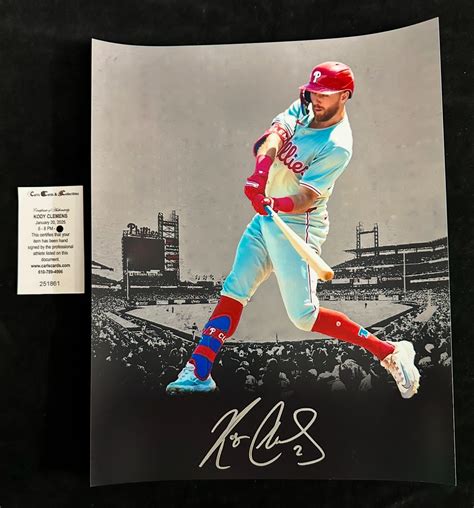 Philadelphia Phillies Kody Clemens Autographed X Photo Carls