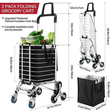 Snapklik Datanly Pack Folding Shopping Grocery Carts On