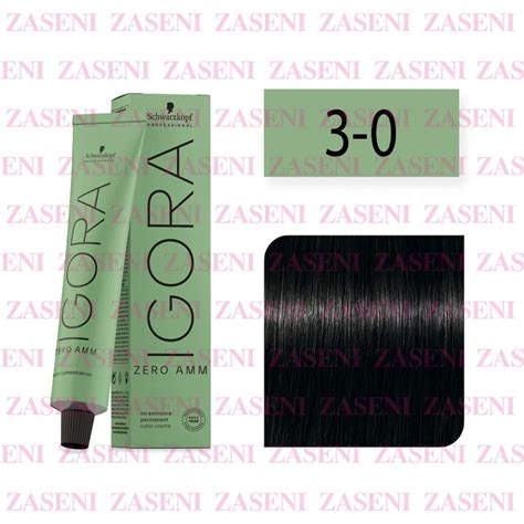 SCHWARZKOPF TINTE IGORA ZERO AMM 3 0 CASTAÑO OSCURO NATURAL 60ML