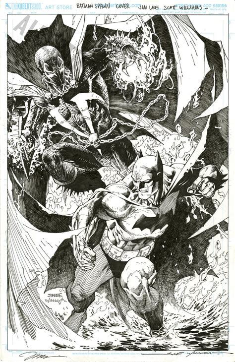 Albert Moy Original Comic Art Batman Spawn By Jim Lee