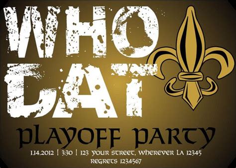 New Orleans Saints Inspired Digital Invitation By Letspartynola 600