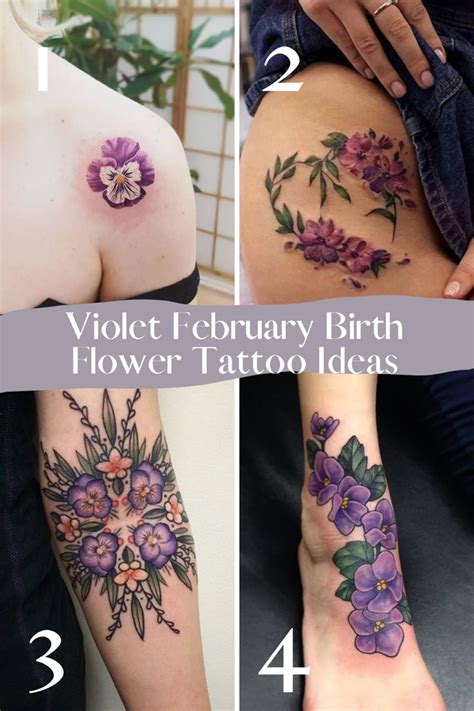 Vibrant February Birth Flower Tattoo {Violet} - TattooGlee | Birth ...