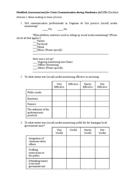 Revised Checklist | PDF