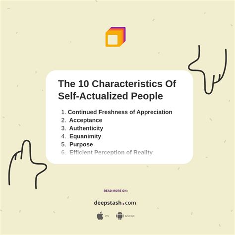 The 10 Characteristics Of Self Actualized People Deepstash