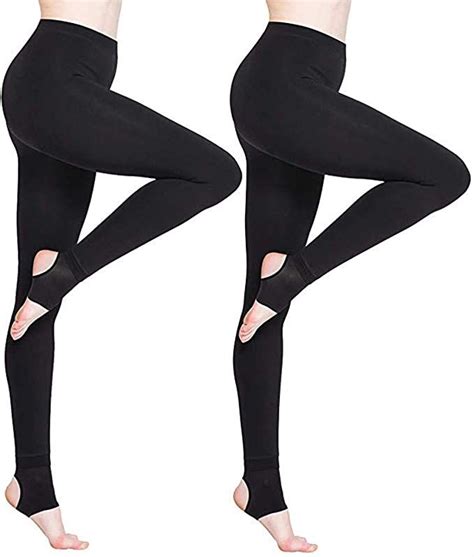 Bonas Womens Thermal Leggings Fleece Lined Casual Tights 2packs Black