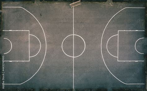 Aerial view of basketball court without players in public park Stock ...