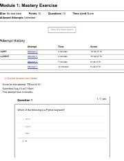 Module Mastery Exercise Its Pdf Module Mastery Exercise Due