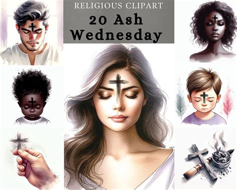 Ash Wednesday Clipart , Lent Watercolor Religious Clipart, Pastel ...