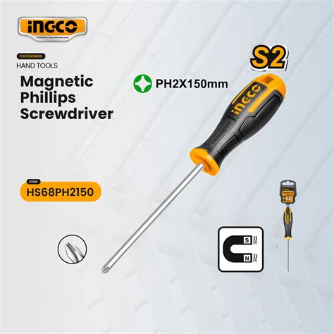 Ingco Magnetic Phillips Screwdriver Ph X Mm Round Shank Hs Ph