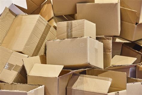 Several Cardboard Boxes Ready To Be Recycled. Sustainable Eco Environment Stock Photo - Image of ...