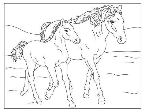 Wild Horses 2 32 Printable Coloring Page Horse Coloring Coloring Home