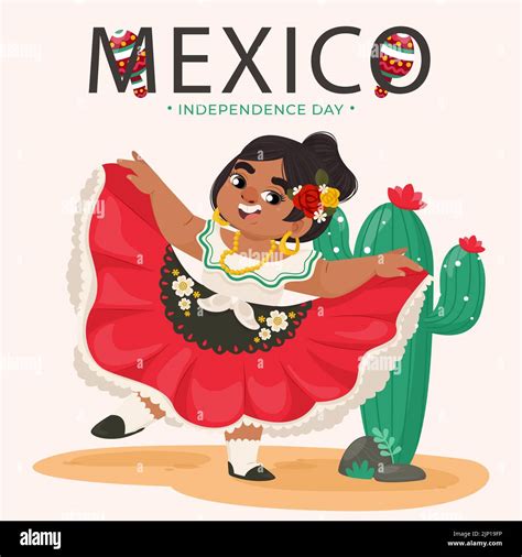 Ilustración Plana Para La Celebración De La Independencia De México Ilustración Vectorial Imagen