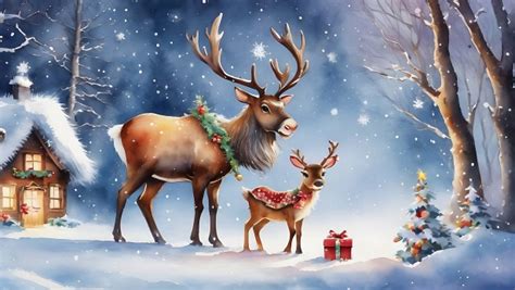 Reindeer Christmas Background Free Stock Photo - Public Domain Pictures