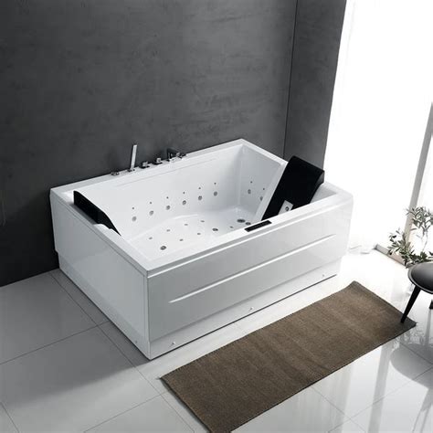 71 Modern Acrylic Corner Bathtub Whirlpool Air Massage 3 Sided Apron Tub In White Chromatherapy