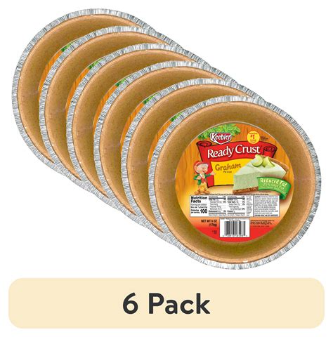 6 Pack Keebler Ready Crust Reduced Fat 9 Inch Graham Pie Crust 6 Oz