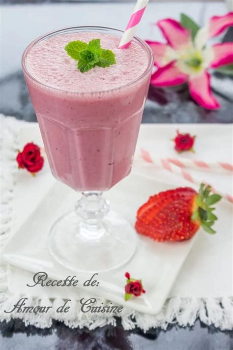 Milkshake Aux Fraises Amour De Cuisine