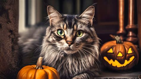 Halloween Cat And Pumpkins Free Stock Photo - Public Domain Pictures