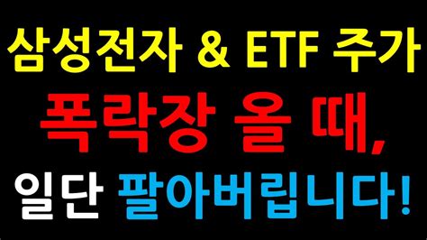 삼성전자 And Etf 주가폭락장 올 때일단 팔아버립니다 삼성전자삼성전자우선주etf재테크 Youtube