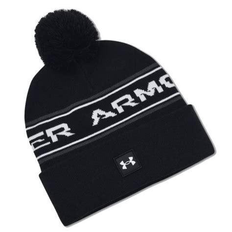 Under Armour Halftime Pom Beanie Black Headwear At Jamgolf