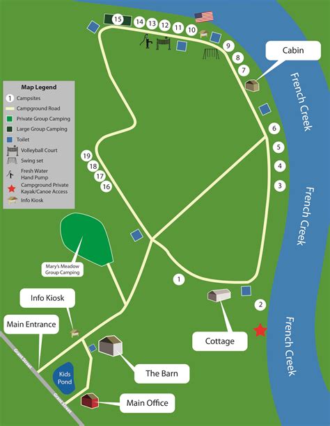 Camp Map | Area Attractions | French Creek Farms