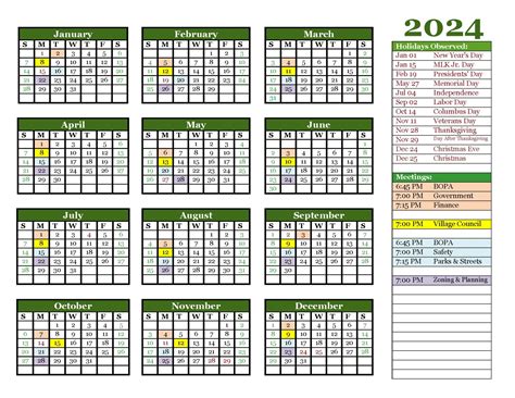 Meeting Schedule – Village of Seville