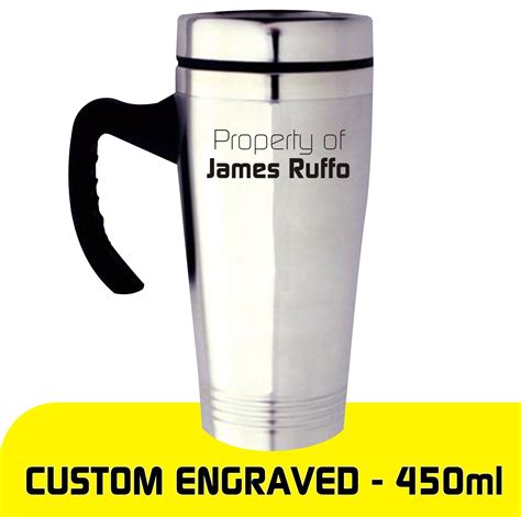 Custom Engraved Personalised Stainless Steel Travel Mug Coffee Cup