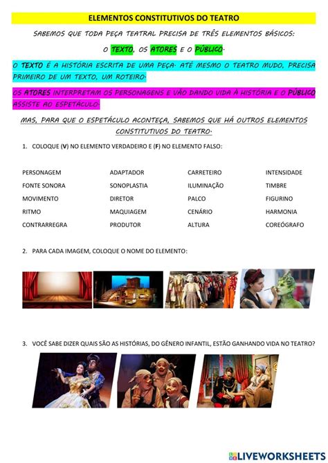 Atividades Sobre Teatro 2 Ano