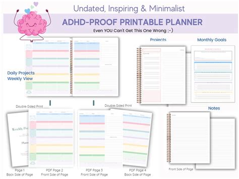 ADHD Planner Printable Organizer For Neurodivergent Adults Etsy Canada