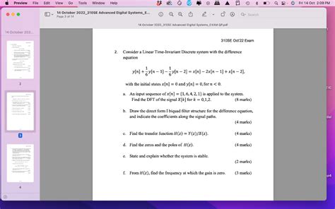 Solved 2 Consider A Linear Time Invariant Discrete System