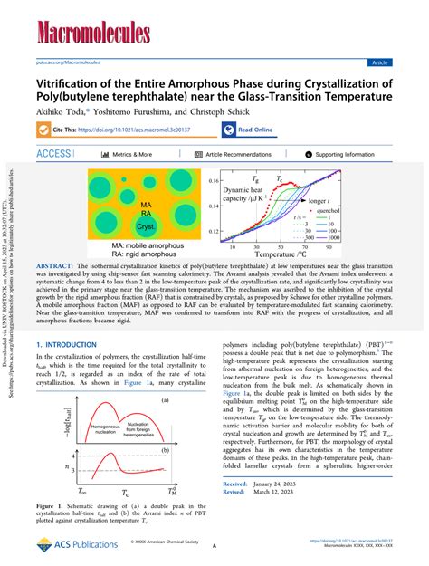 Pdf Vitrification Of The Entire Amorphous Phase During