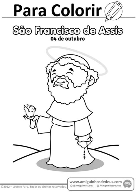 S O Francisco De Assis Para Colorir Amiguinhos De Deus