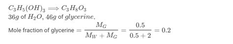 Mole Fraction Of C H Oh In A Solution Of G Of Water And G Of