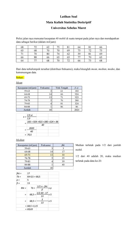 Contoh Soal Peluang Statistika Kuliah Riset