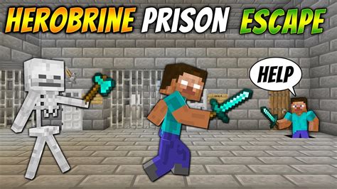 Minecraft Herobrine Prison Escape Funny Herobrine Video Youtube