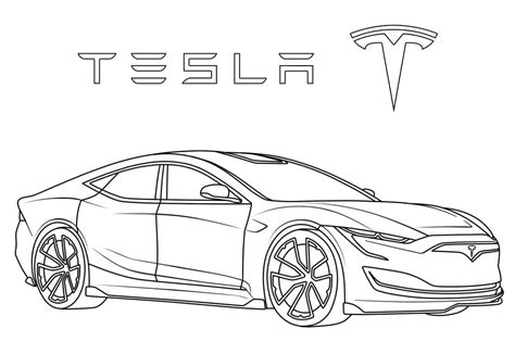 Tesla Model S Coloring Sheet Coloring Pages