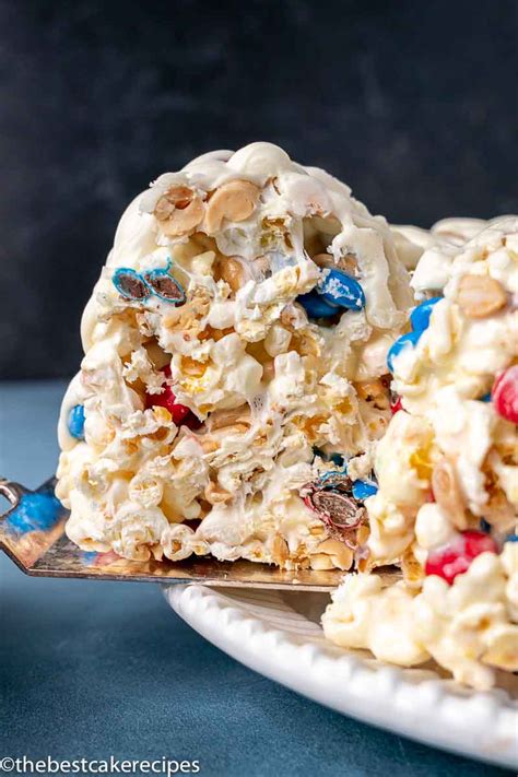 Patriotic Popcorn Cake With Mandms The Best Cake Recipes