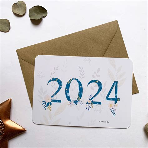 2024 Neujahrskarten Happy New Year 2024 SIMPLE Karten 2024