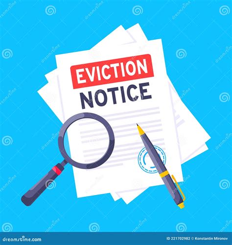 Eviction Notice Legal Document On The Paper Sheets With Stamp