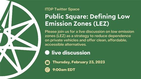 Twitter Space Defining Low Emission Zones Lezs Institute For