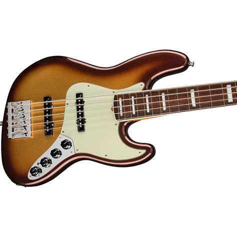 Fender American Ultra Jazz Bass V 5 String Bass Guitar 0199030732 Mocha Burst