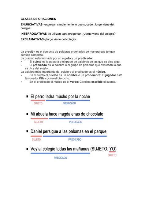 Clases De Oraciones qué Tipo De Oración Es 2F4