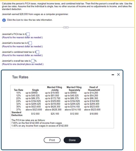 Solved Calculate The Person S Fica Taxes Marginal Income Chegg