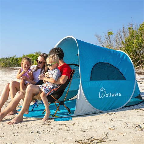 WolfWise Pop up Beach Tent, Beach Sun Shelter, Baby Beach Tent