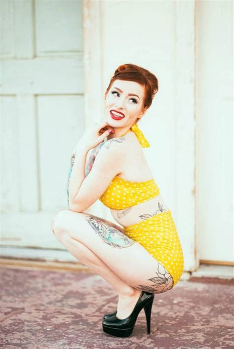 Yellow White Polka Dot Retro Pin Up High Waist Bikini Two Etsy Canada